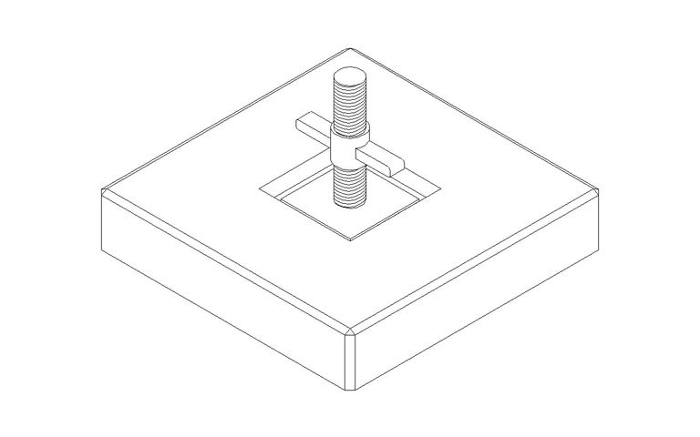 Gerüst-Fundamentplatte für System-Stahlrohrgerüste (z. B. für Gerüsttürme, Tribünen, etc.)